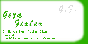 geza fixler business card