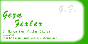 geza fixler business card